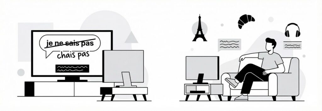 Learning French with Netflix — textbook French vs real spoken French