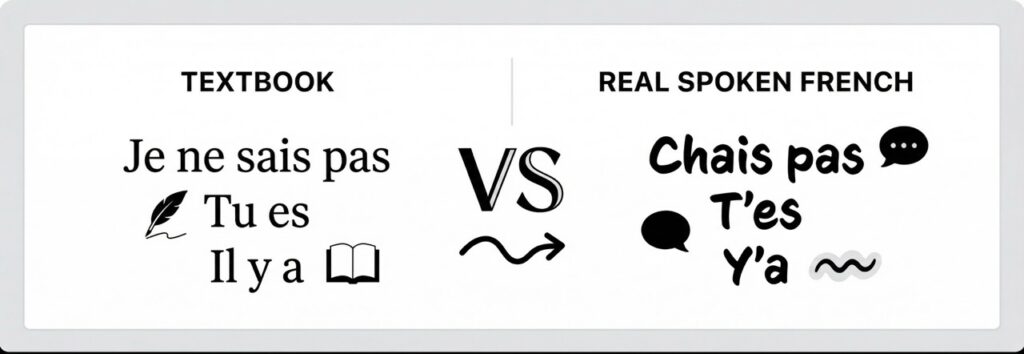 Textbook French vs Real Spoken French